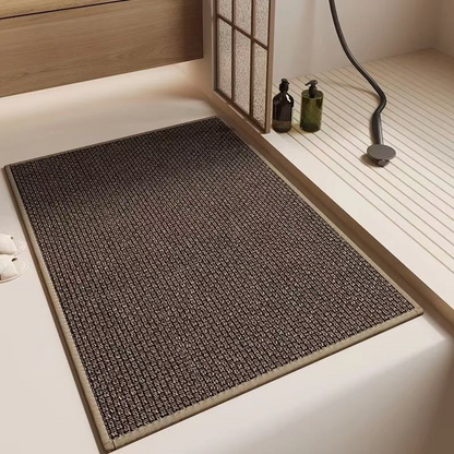 LinenGrip Linen Bathroom Mat – Non-Slip, Water-Absorbent