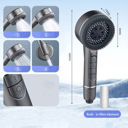 Multi-Functional Massage Boost Shower Head: Built-In Filter