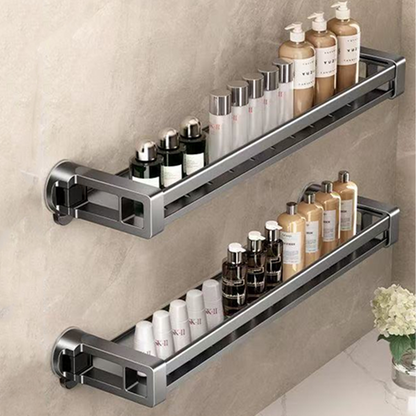 Hidden Suction Bathroom Shelf – Drill-Free, Durable Carbon Steel