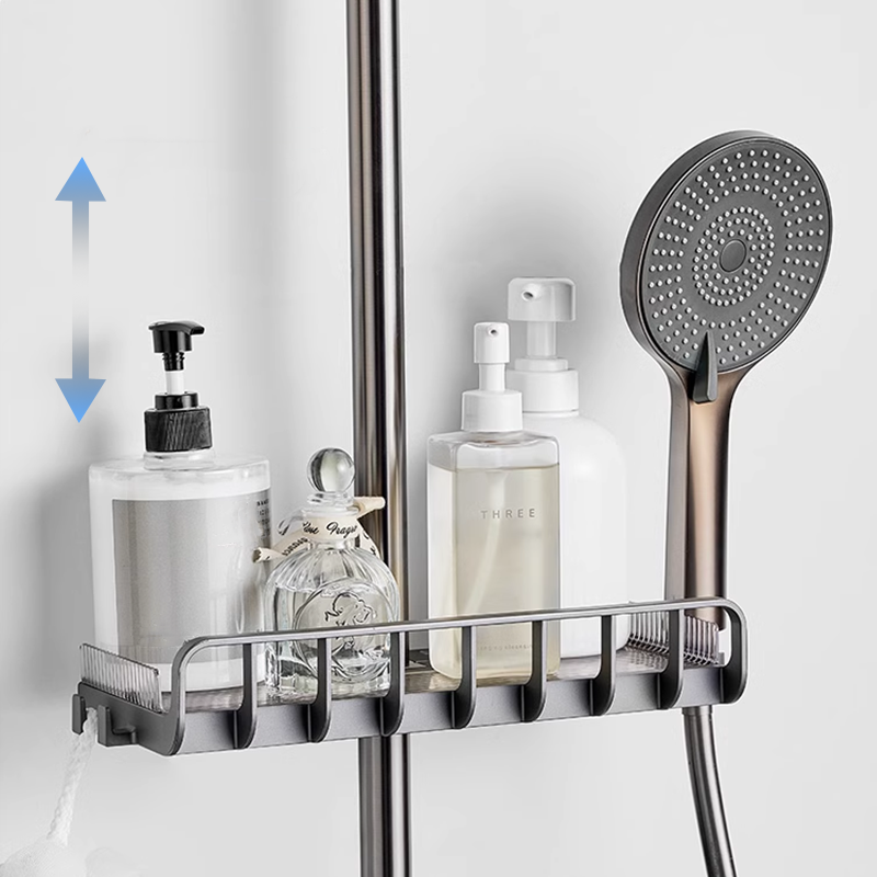 Adjustable Metal Shower Caddy: Easy Installation & Cleaning