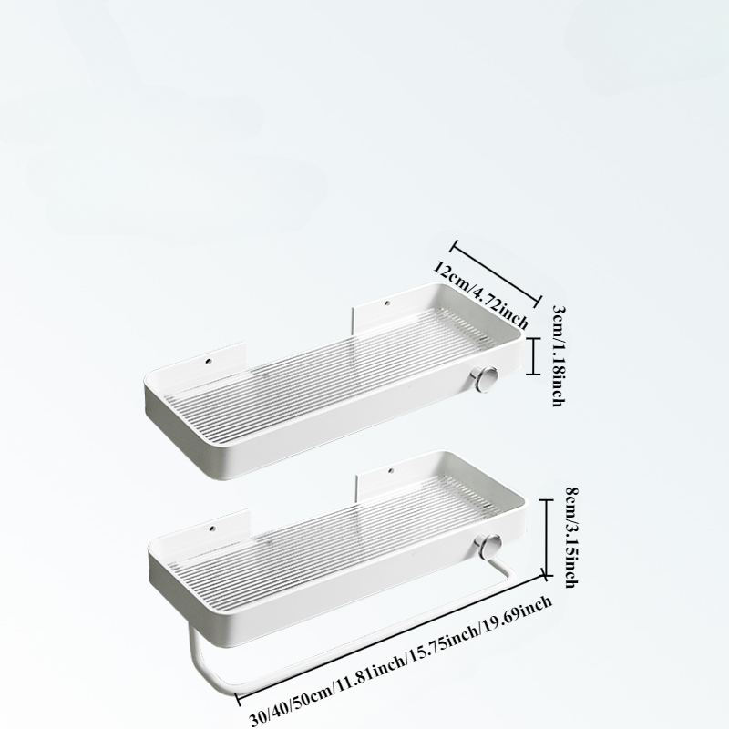 Easy-Install Space Aluminum & Acrylic Bathroom Shelf