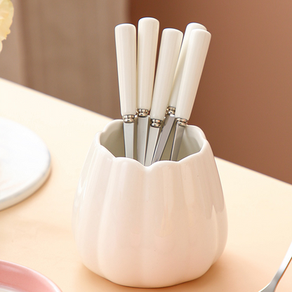 Fruit Fork Set - High-Temperature Fired Ceramic, Elegant Design