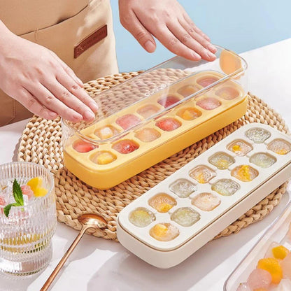 Press-Type Silicone Ice Cube Trays for Home Ice Storage and Making