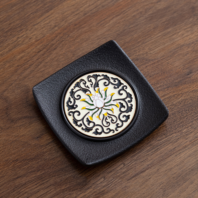 Enamel Colorful Tea Coaster – Electric Wood Material, Heat-Resistant