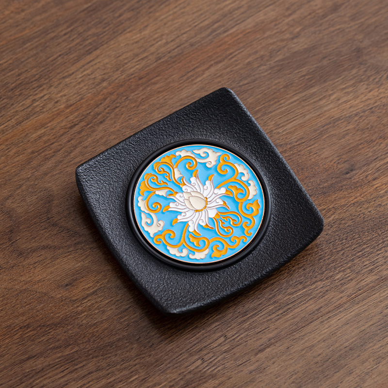 Enamel Colorful Tea Coaster – Electric Wood Material, Heat-Resistant