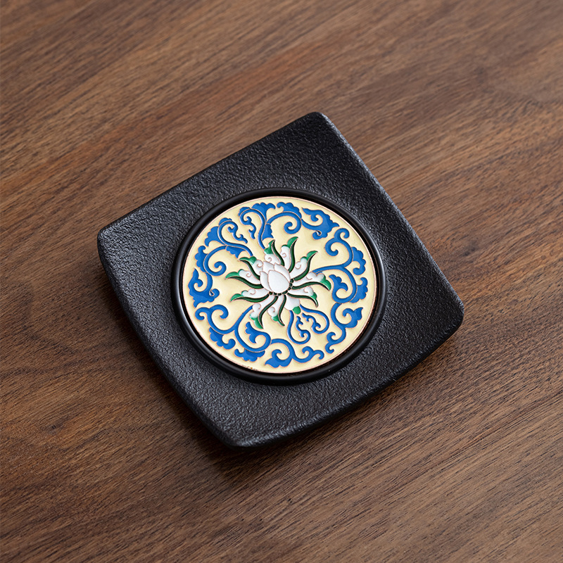 Enamel Colorful Tea Coaster – Electric Wood Material, Heat-Resistant