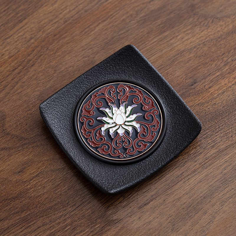 Enamel Colorful Tea Coaster – Electric Wood Material, Heat-Resistant