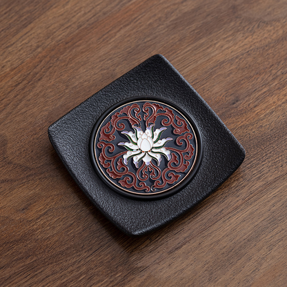 Enamel Colorful Tea Coaster – Electric Wood Material, Heat-Resistant