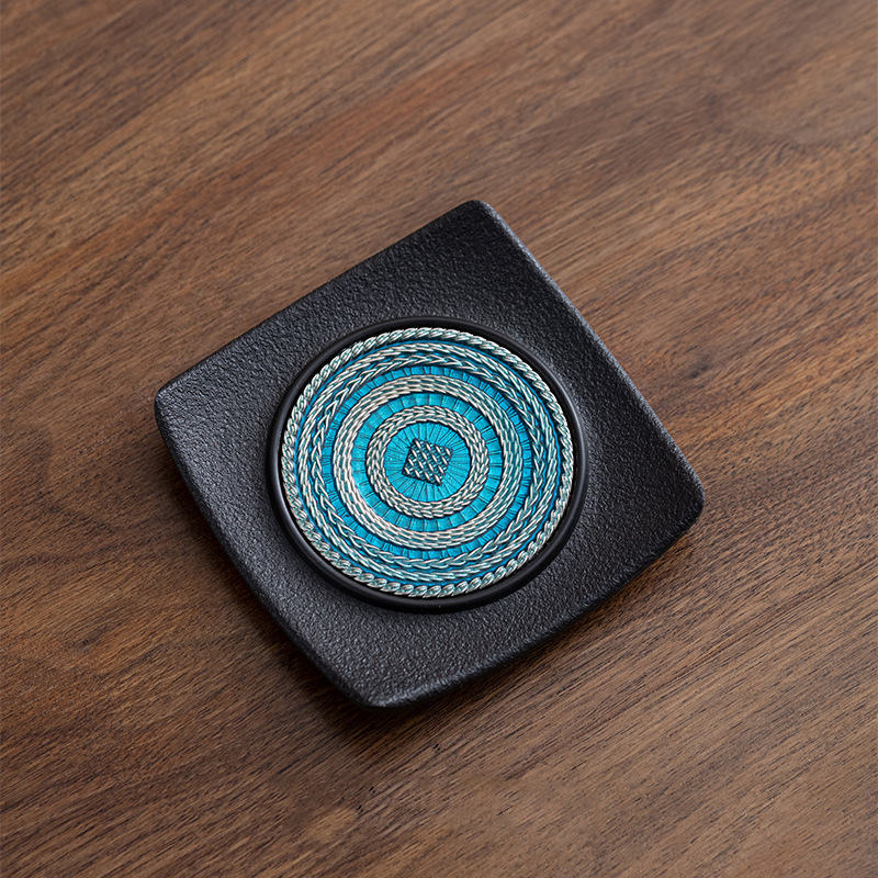 Enamel Colorful Tea Coaster – Electric Wood Material, Heat-Resistant