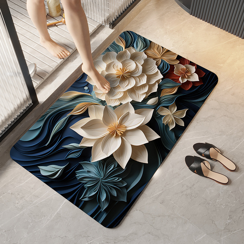 FlowerEase 3D Luxury Absorbent Carpet – Premium, Fast-Drying, Anti-Slip