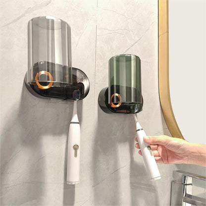 Non-Drill Toothbrush Holder and Cup Set - Hold up to 2 Toothbrushes