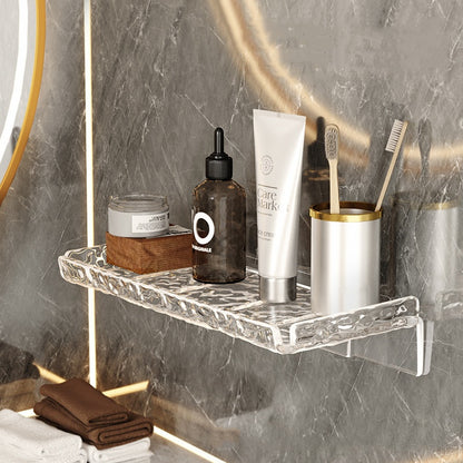 Luxury Acrylic Faucet and Shower Head Vanity Shelf : Sophisticated Bathroom Storage