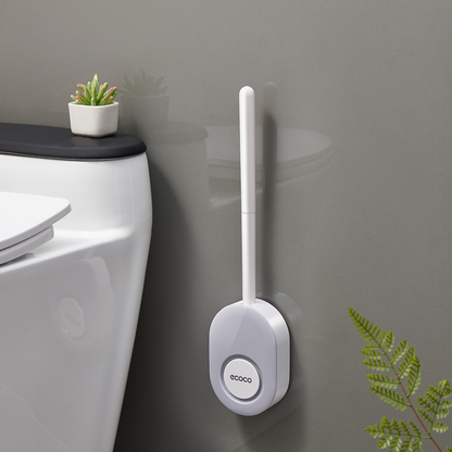 No-Drill Toilet Brush : Silicone Bristles, Magnetic Closure, Space-Efficient Design