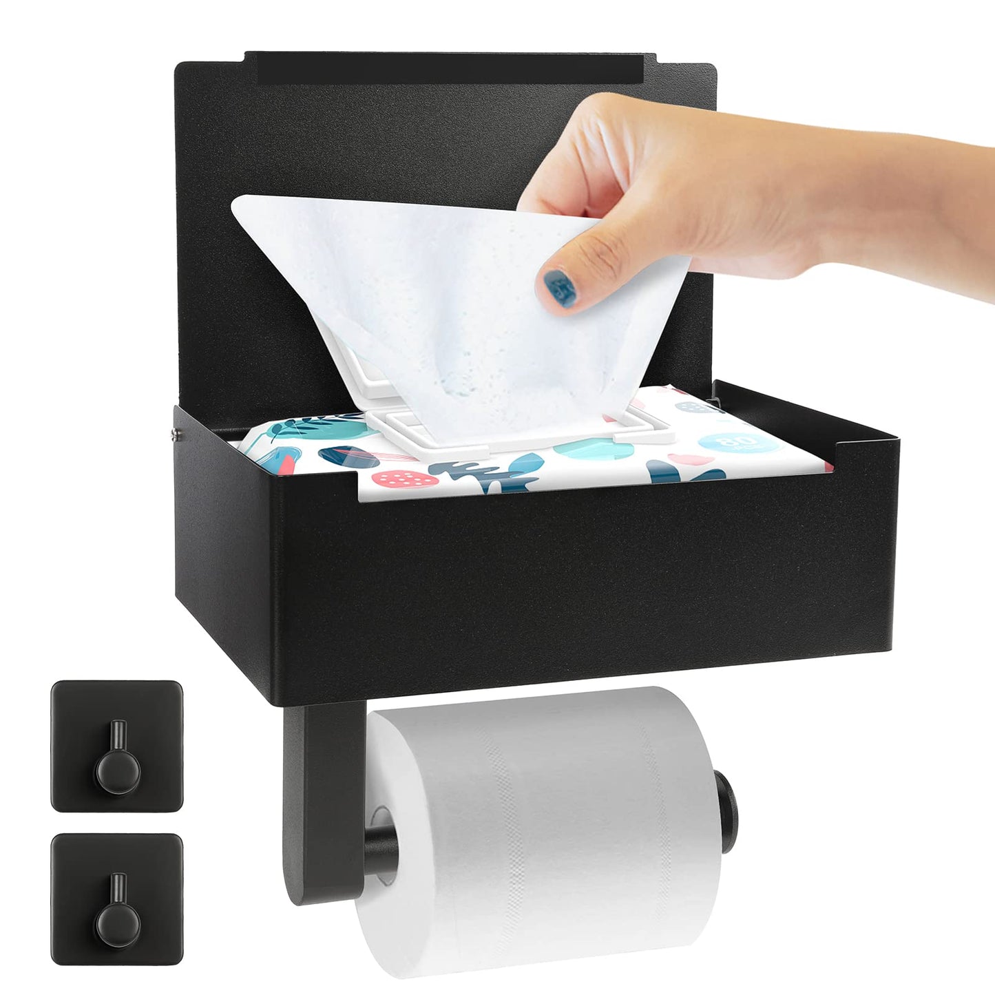 Stainless Steel Wet Wipes Holder, Tissue Box, Roll Paper Stand, and Versatile Phone Stand with Free Punching