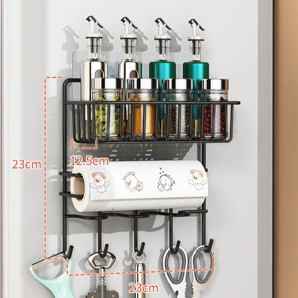 Refrigerator Side Storage Rack with Hanging Organizer