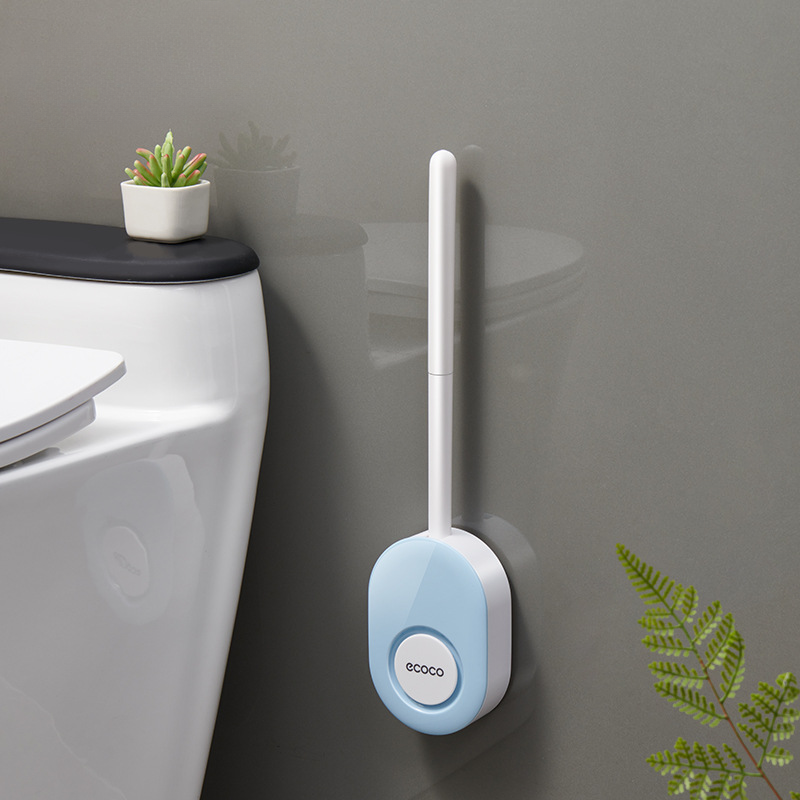 No-Drill Toilet Brush : Silicone Bristles, Magnetic Closure, Space-Efficient Design