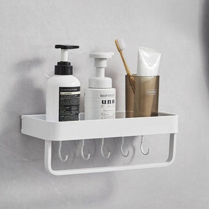 Luxury Space Aluminum Bathroom Shelf, Drill-Free Installation