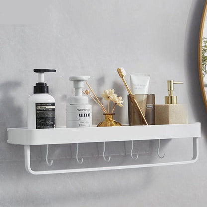 Luxury Space Aluminum Bathroom Shelf, Drill-Free Installation