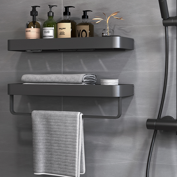 Luxury Space Aluminum Bathroom Shelf, Drill-Free Installation