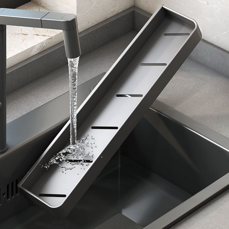 Luxury Space Aluminum Bathroom Shelf, Drill-Free Installation