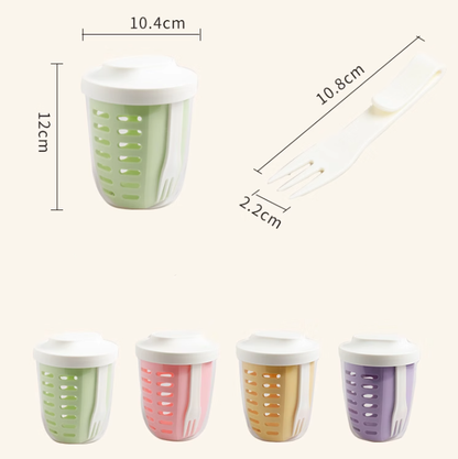 Portable Easy-Clean Dual-Layer Fruit and Veggie Cup