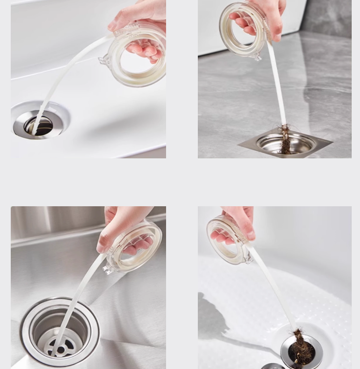 Telescopic Drain Hair Unclogger with Hook and Easy Storage