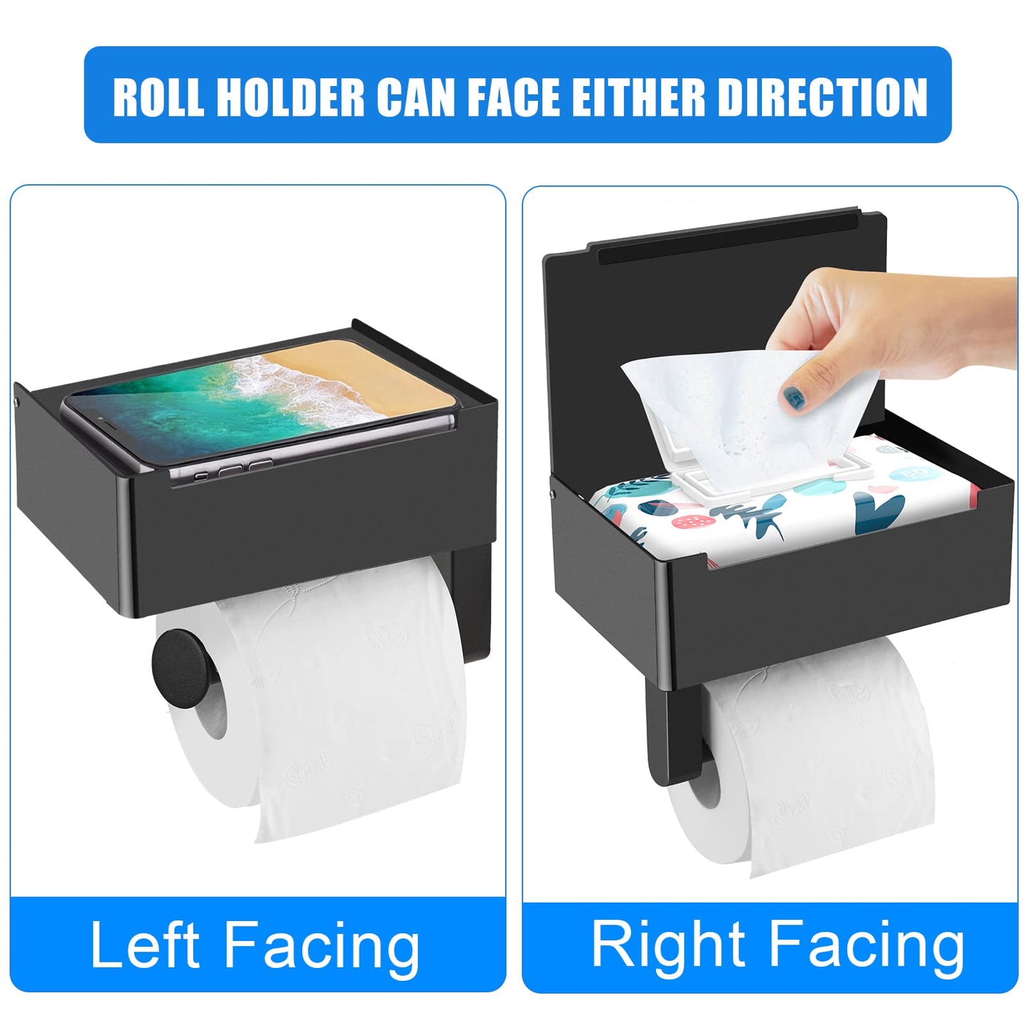 Stainless Steel Wet Wipes Holder, Tissue Box, Roll Paper Stand, and Versatile Phone Stand with Free Punching