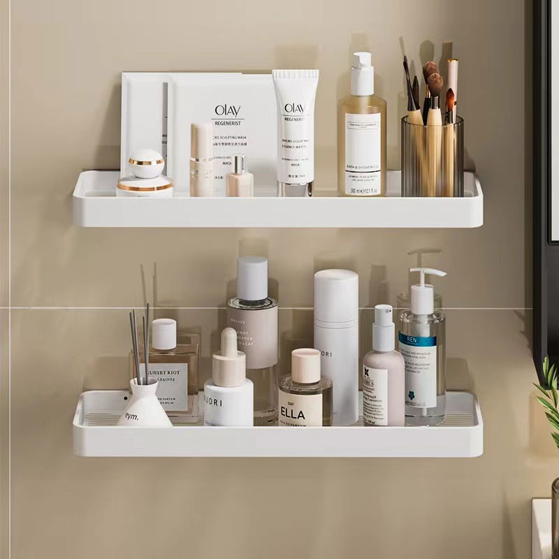 Easy-Install Space Aluminum & Acrylic Bathroom Shelf