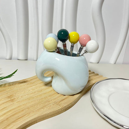 Ceramic Elephant Fruit Fork – Food-Grade Material