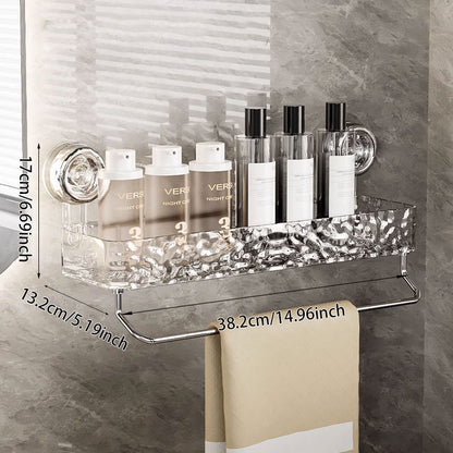 No-Drill Clear Wall Caddy: Drill-Free, Removable, Multifunctional Rectangle & Triangle Storage