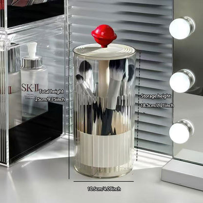 Adjustable Liftable Makeup Brush Holder – Dustproof & Elegant Design