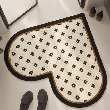 Heart-Shaped Bathroom Mat: Quick Absorption & Non-Slip