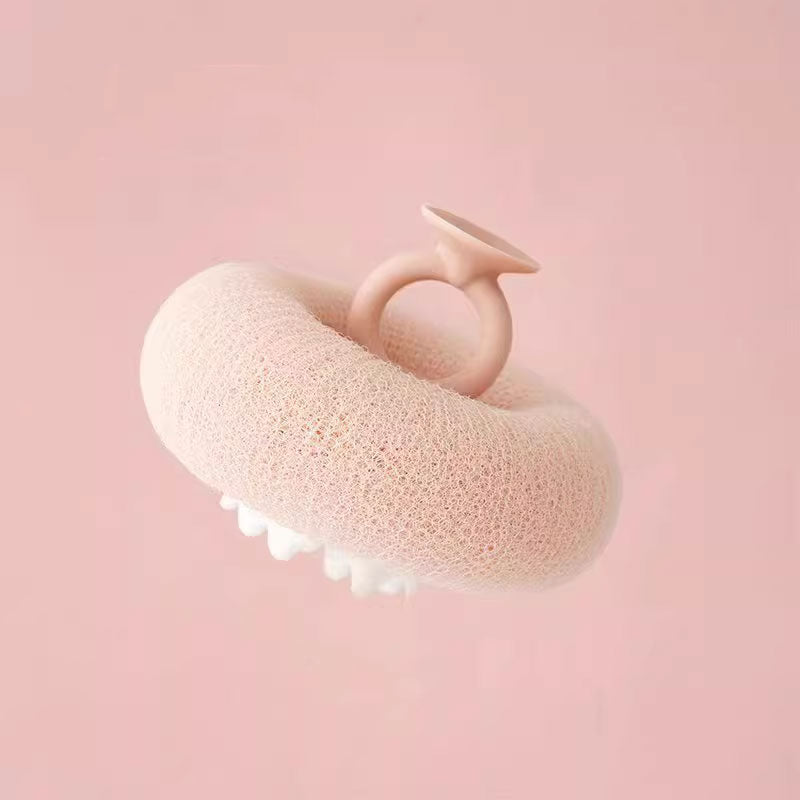 Bathing Sponge Ball – Suction Ring Design