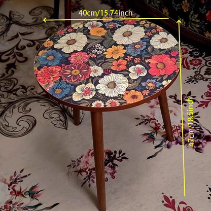 Vintage Painted Pattern Table – Strong Load-Bearing & Detachable