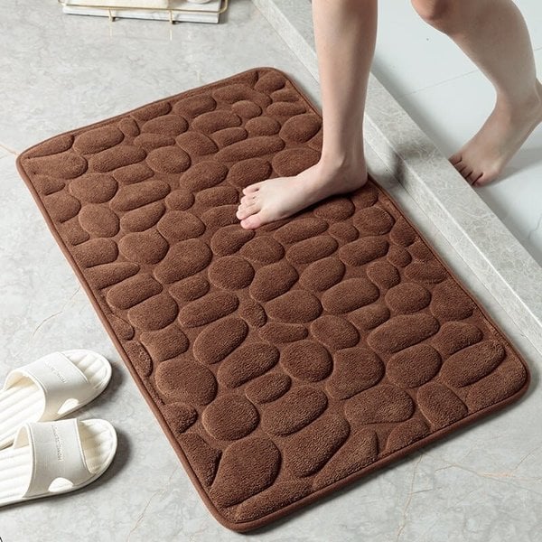 Cobblestone Embossed Bathroom Bath Mat