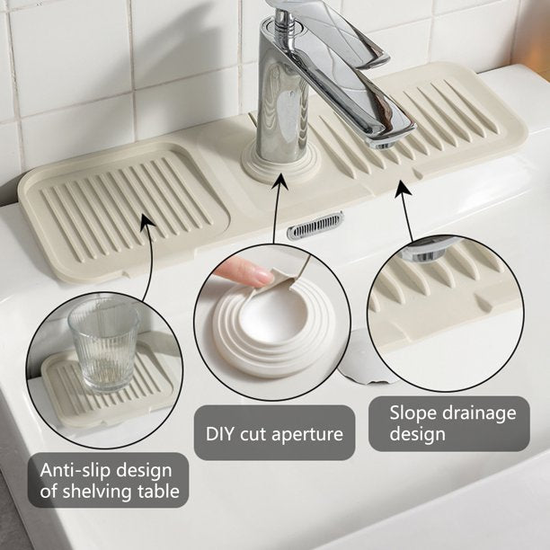 Sink Drain Pad Water Draining Mould-proof Durable Fast Drying Faucet Pad