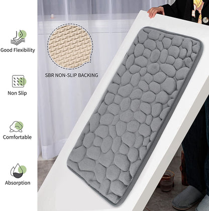 Cobblestone Embossed Bathroom Bath Mat